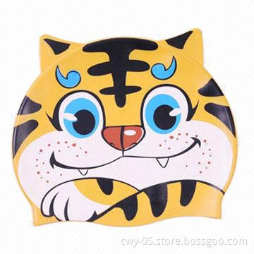Silicone tiger swimming caps